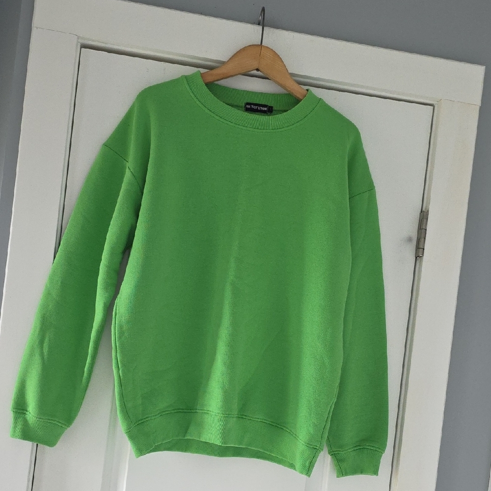 PrettyLittleThing Bright Lime Green Crewneck Sweater